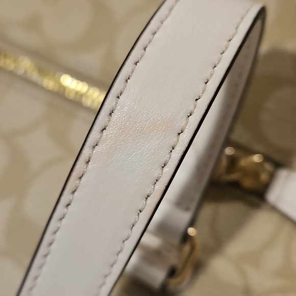 COACH F58294 Zip Top Tote In Signature Canvas Logo Khaki Chalk - Picture 9 of 12